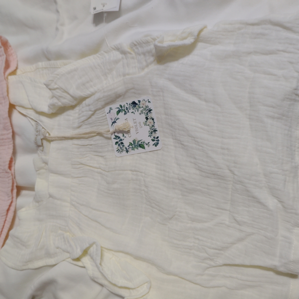Chelsea & Violet White Embroidered Blouse with Ruched Detailing